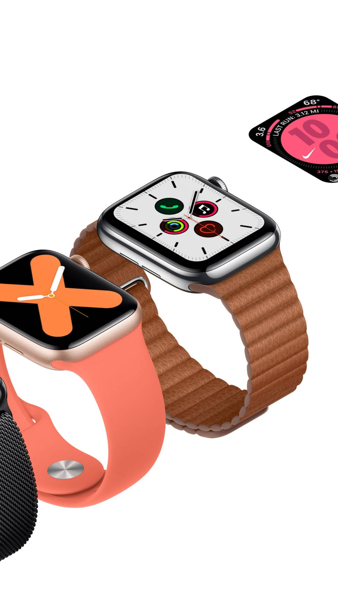 Apple Watch Salmon Pink Rubber Strap Background