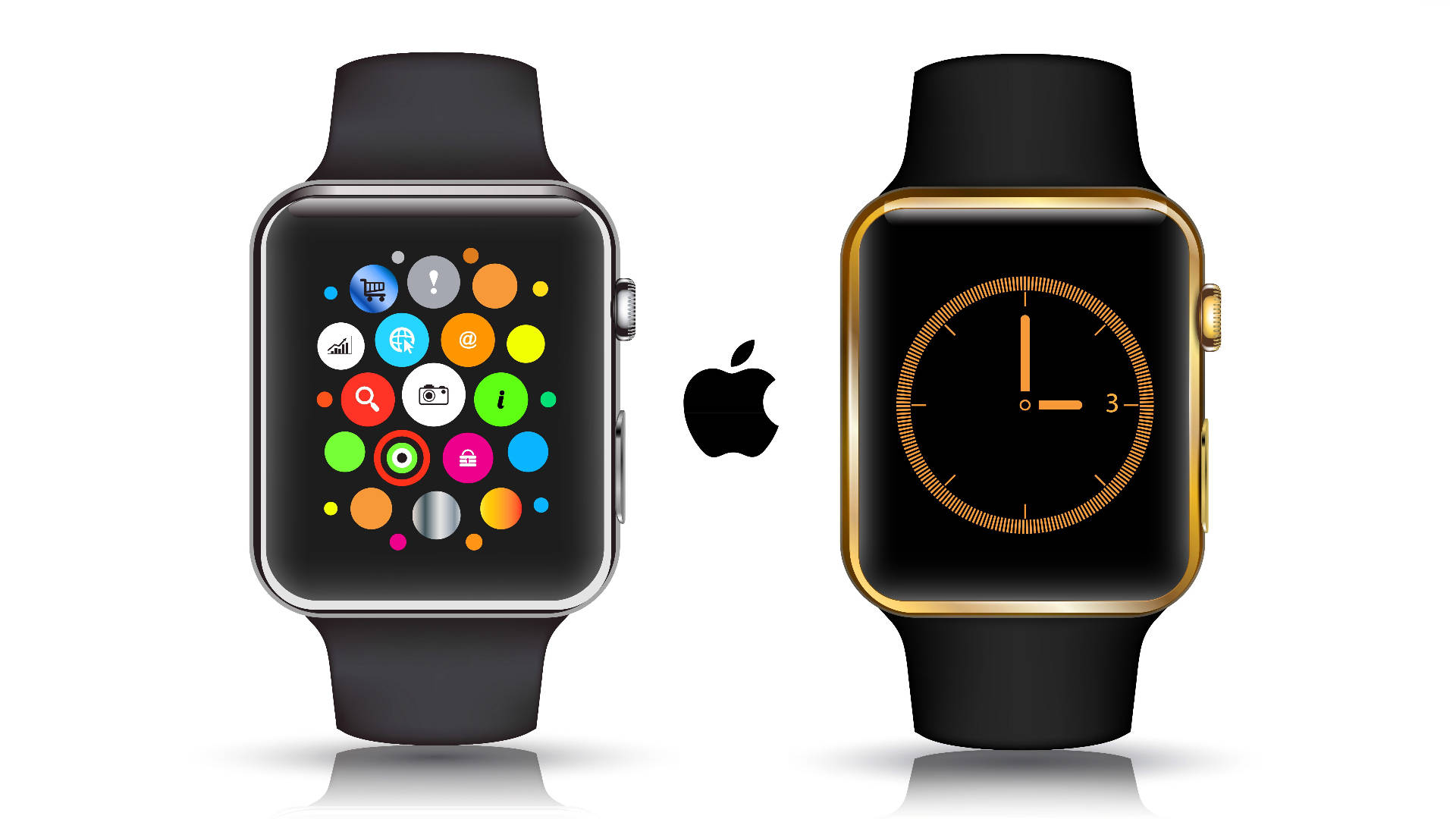 Apple Watch Space Grey And Gold Background