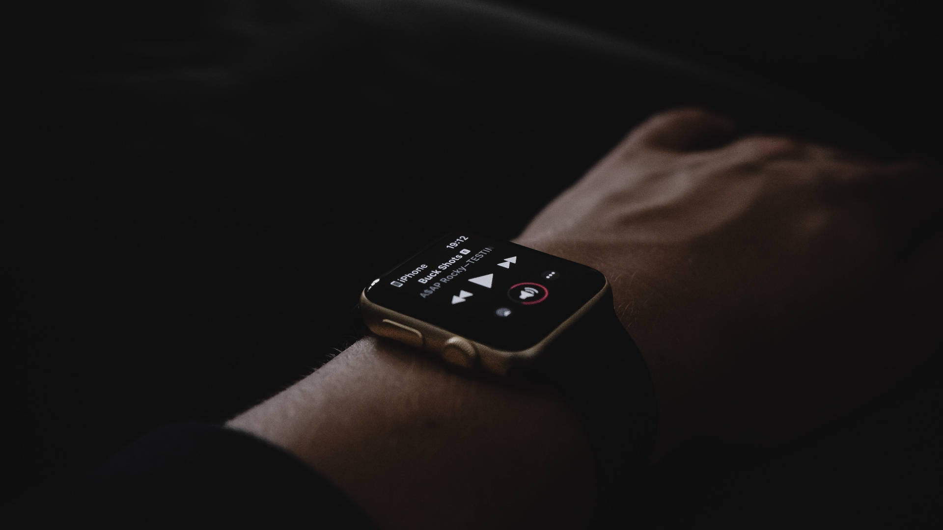Apple Watch With Pitch-black Straps Background