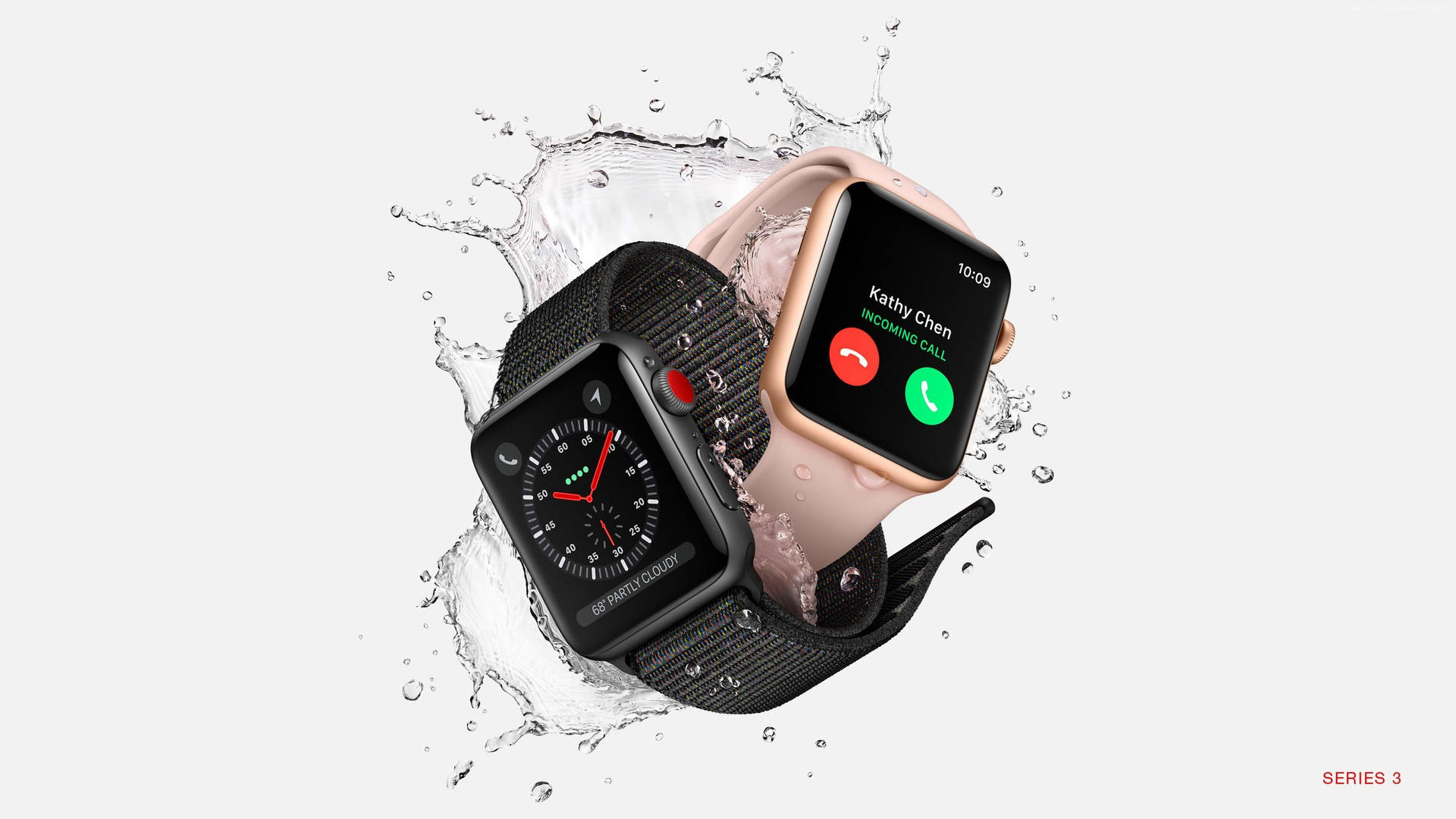 Apple Watches With Water Splash Background