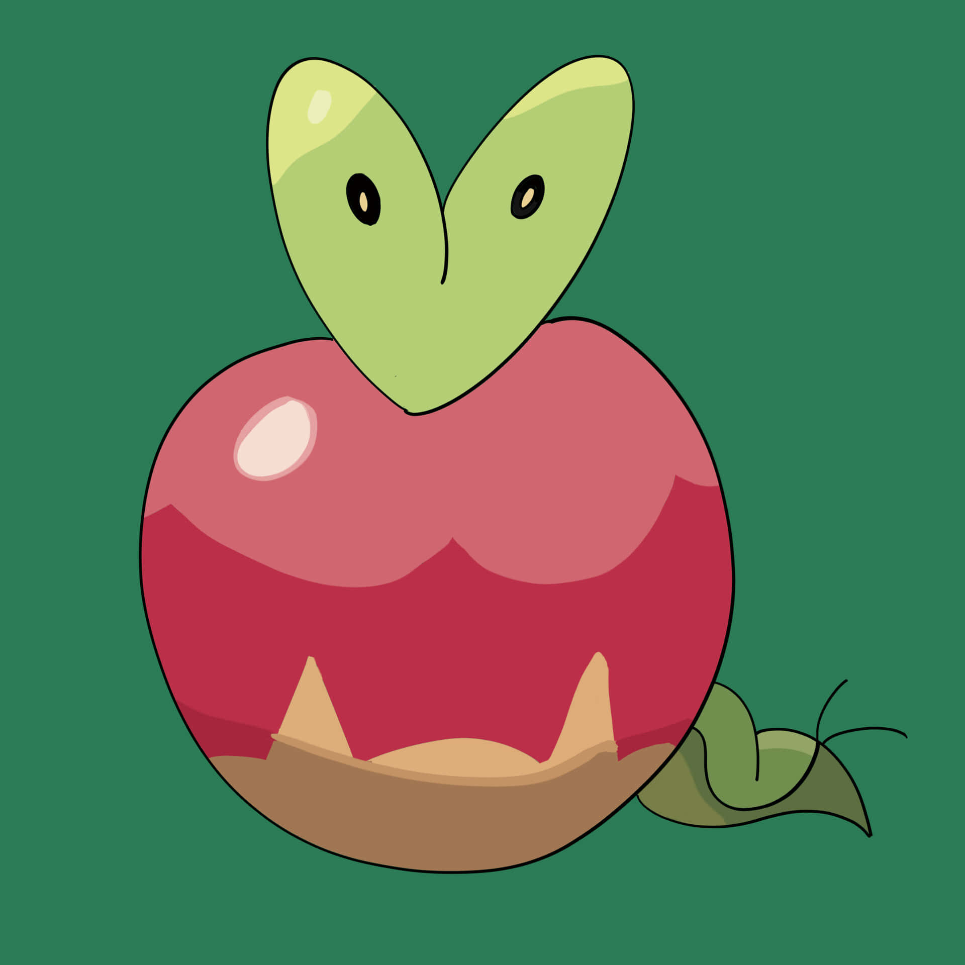 Applin On Green Background Background