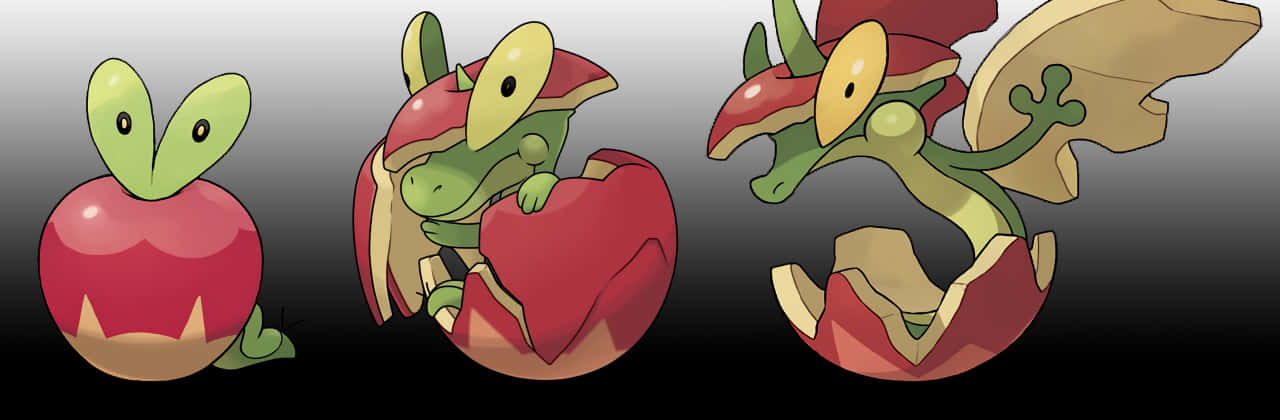 Applin Turning Into Flapple Background
