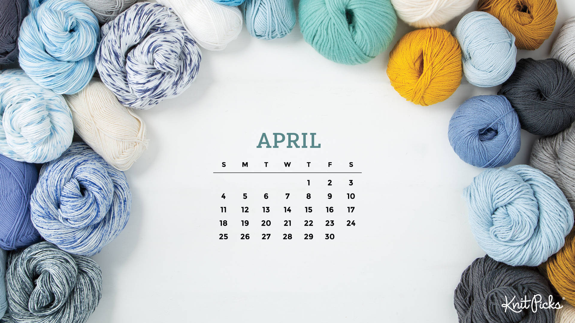 April 2019 Calendar With Yarn And Yarn