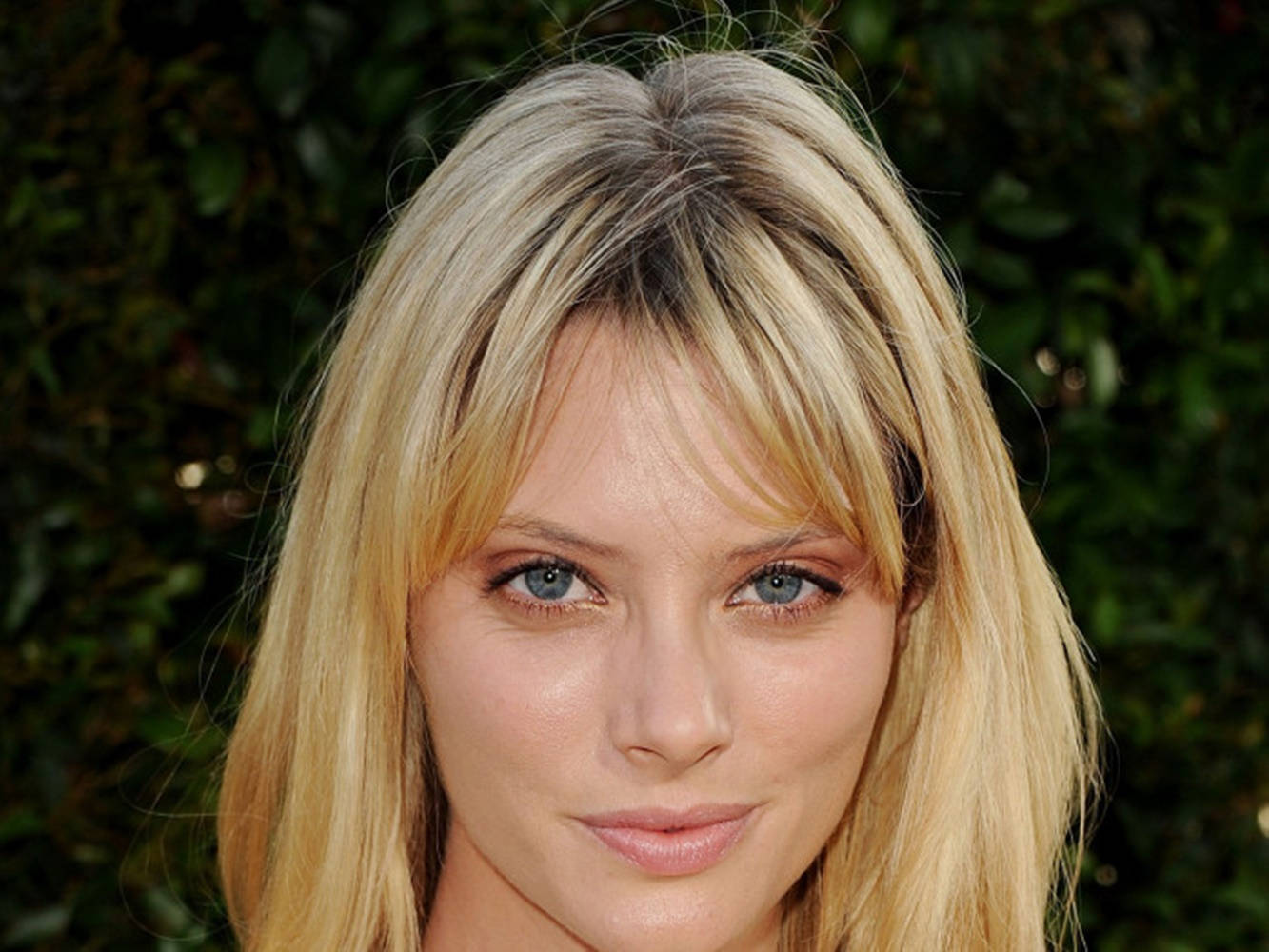 April Bowlby In Brown Fringe Hair Background