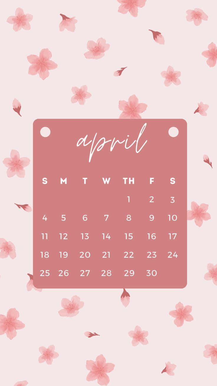 April Calendar Floral Background Background