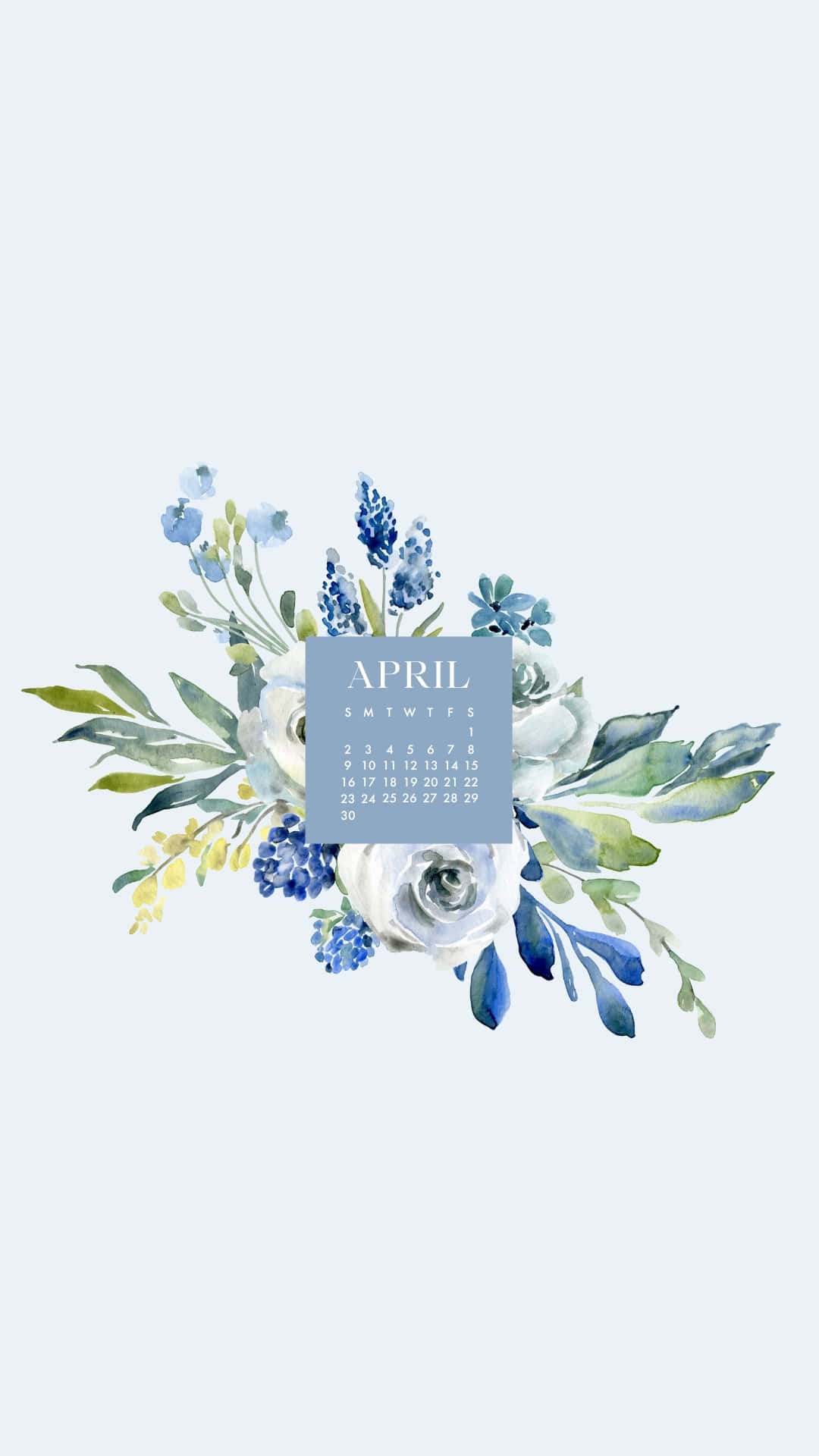 April Floral Calendar Wallpaper Background