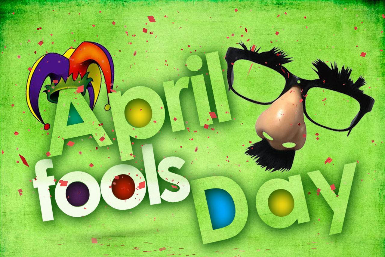 April Fools Day Bright Green Background