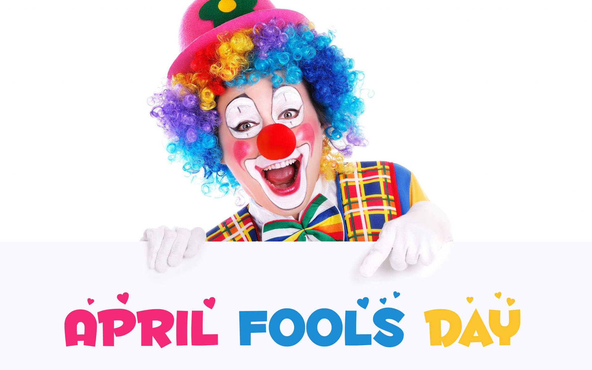 April Fools Day Curly Clown Background