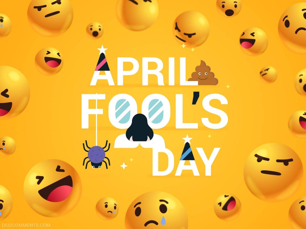 April Fools Day Emoticons Background