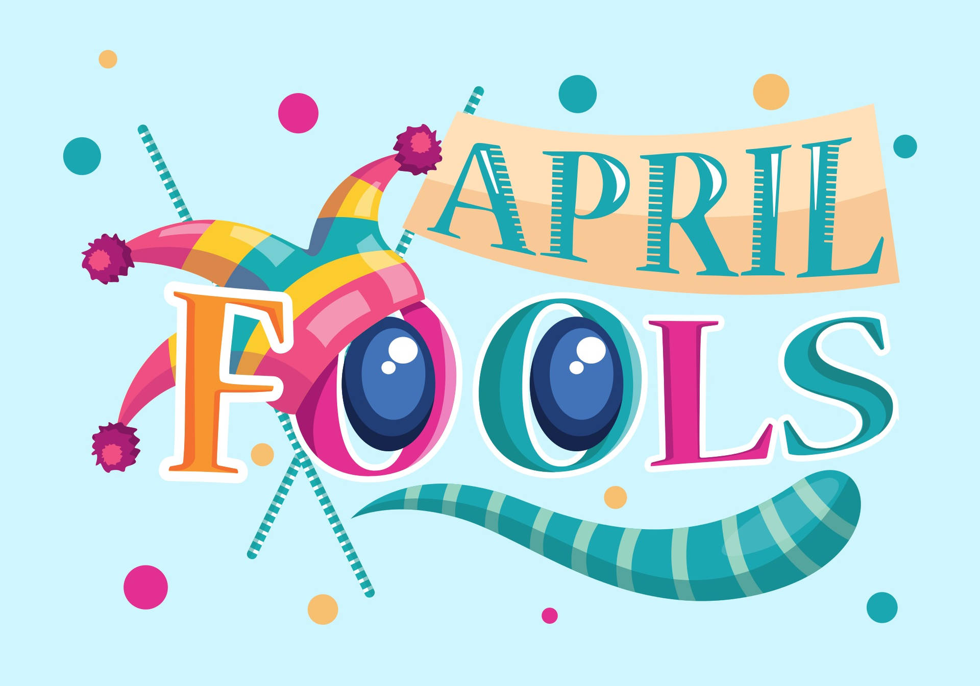 April Fools Day Teal Art Background