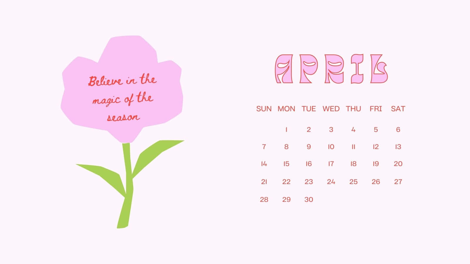 April Magic Season Calendar