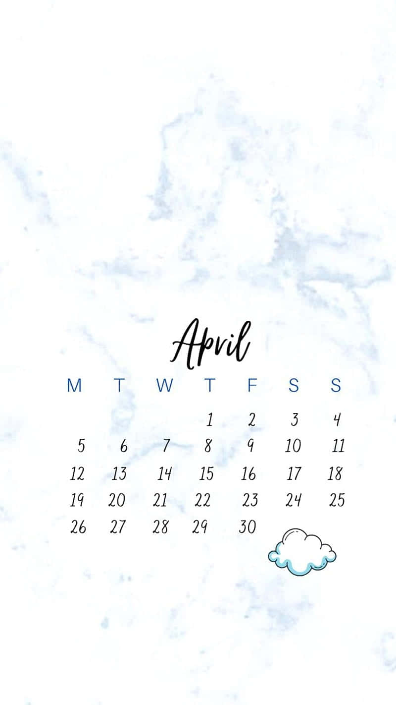 April Marble Background Calendar Background