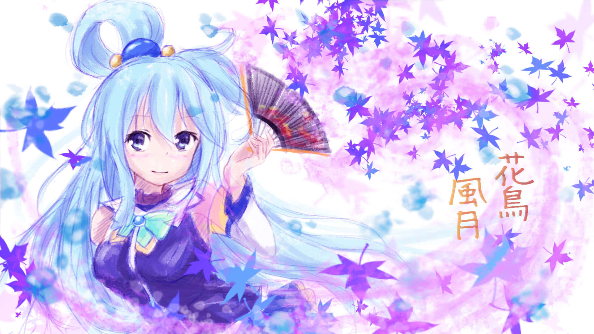 Aqua Anime Character Fan Art Background