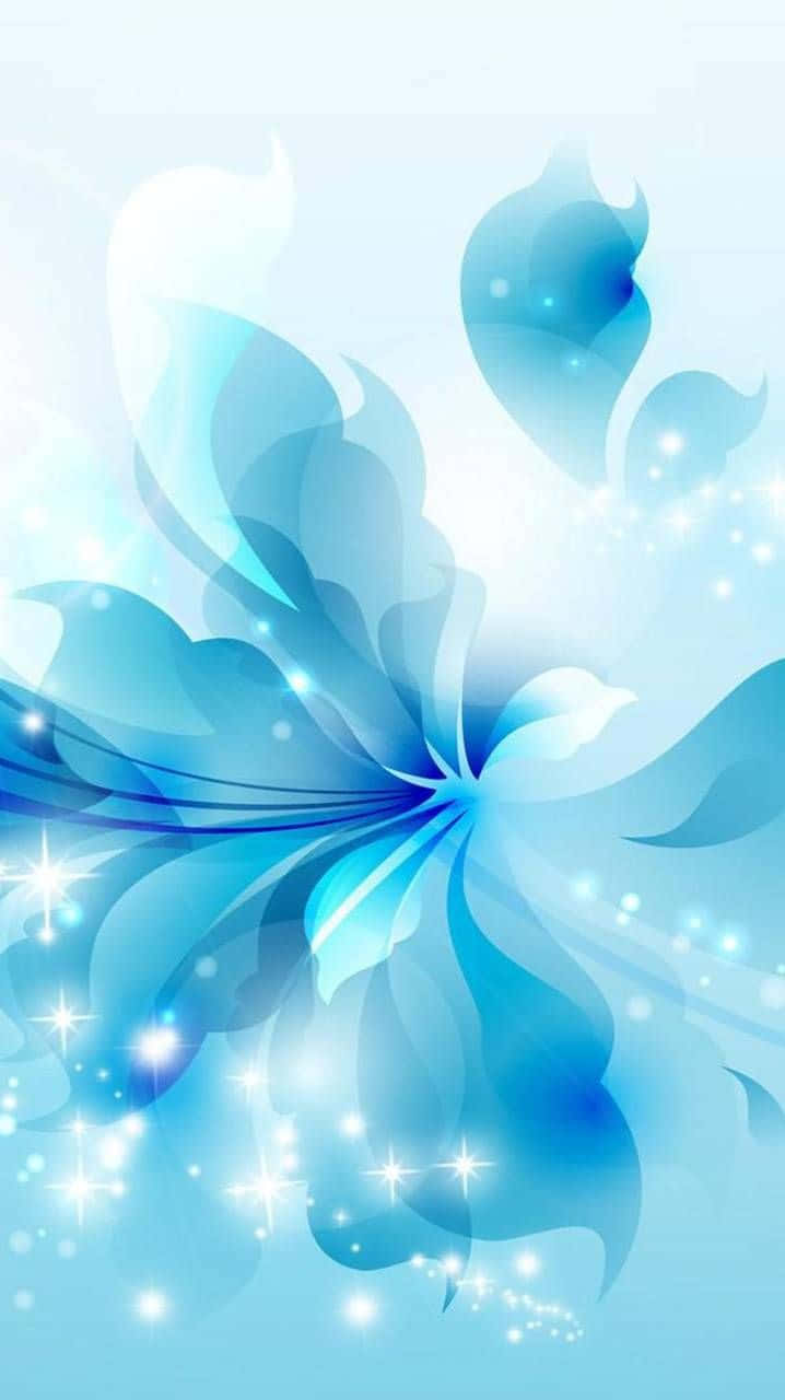 Aqua Floral Abstract Background