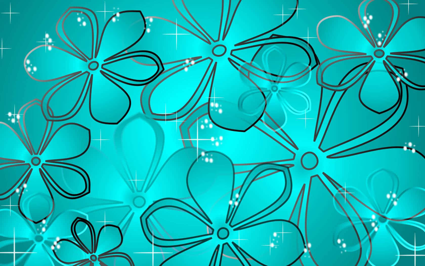 Aqua Floral Abstract Background