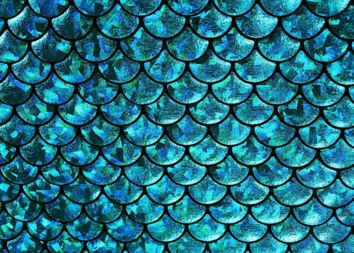Aqua Mermaid Scales Background
