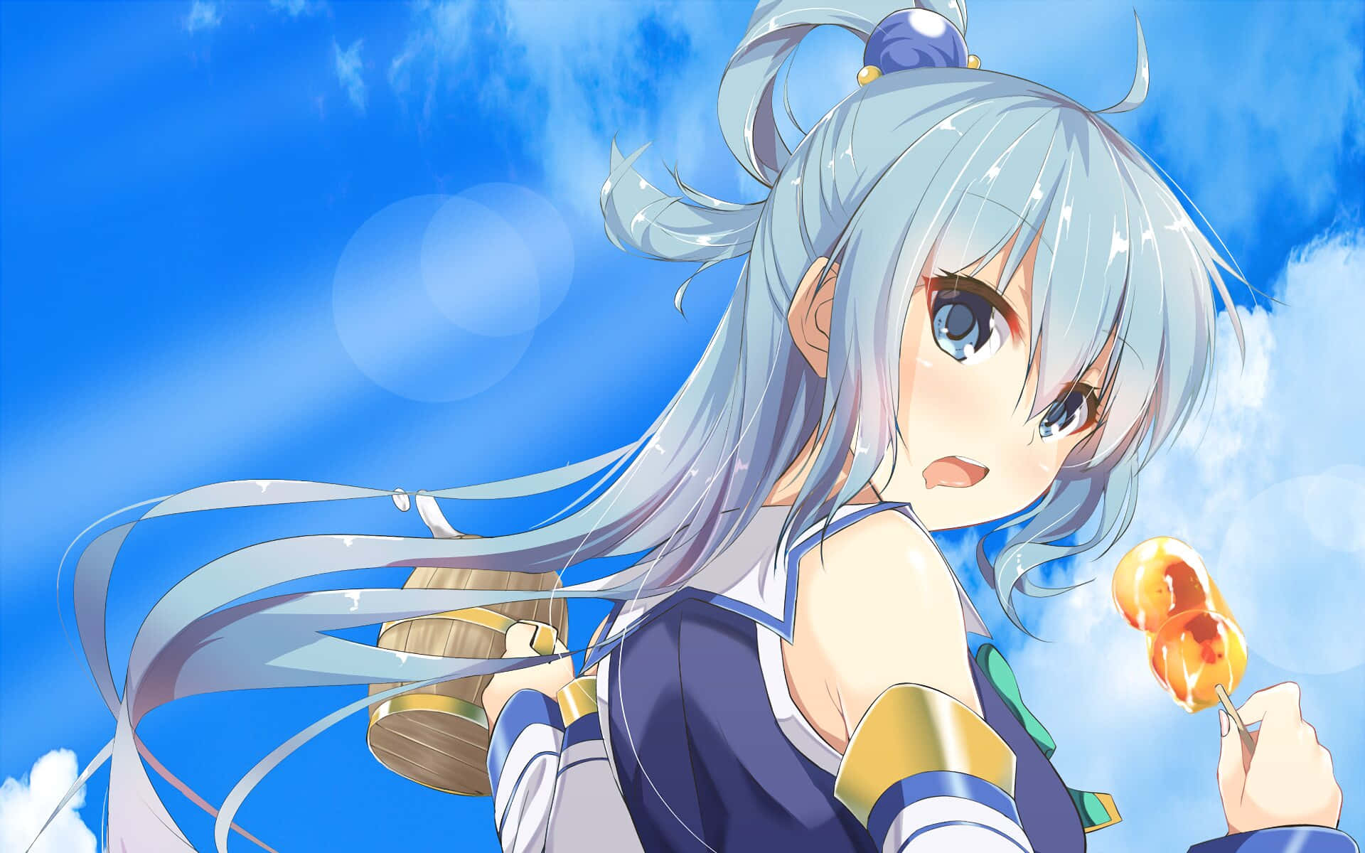 Aqua Summer Treat Anime Art Background