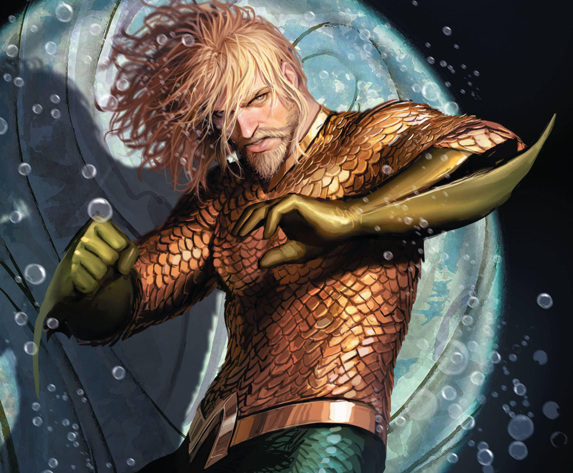 Aquaman Golden Arm Blades Background