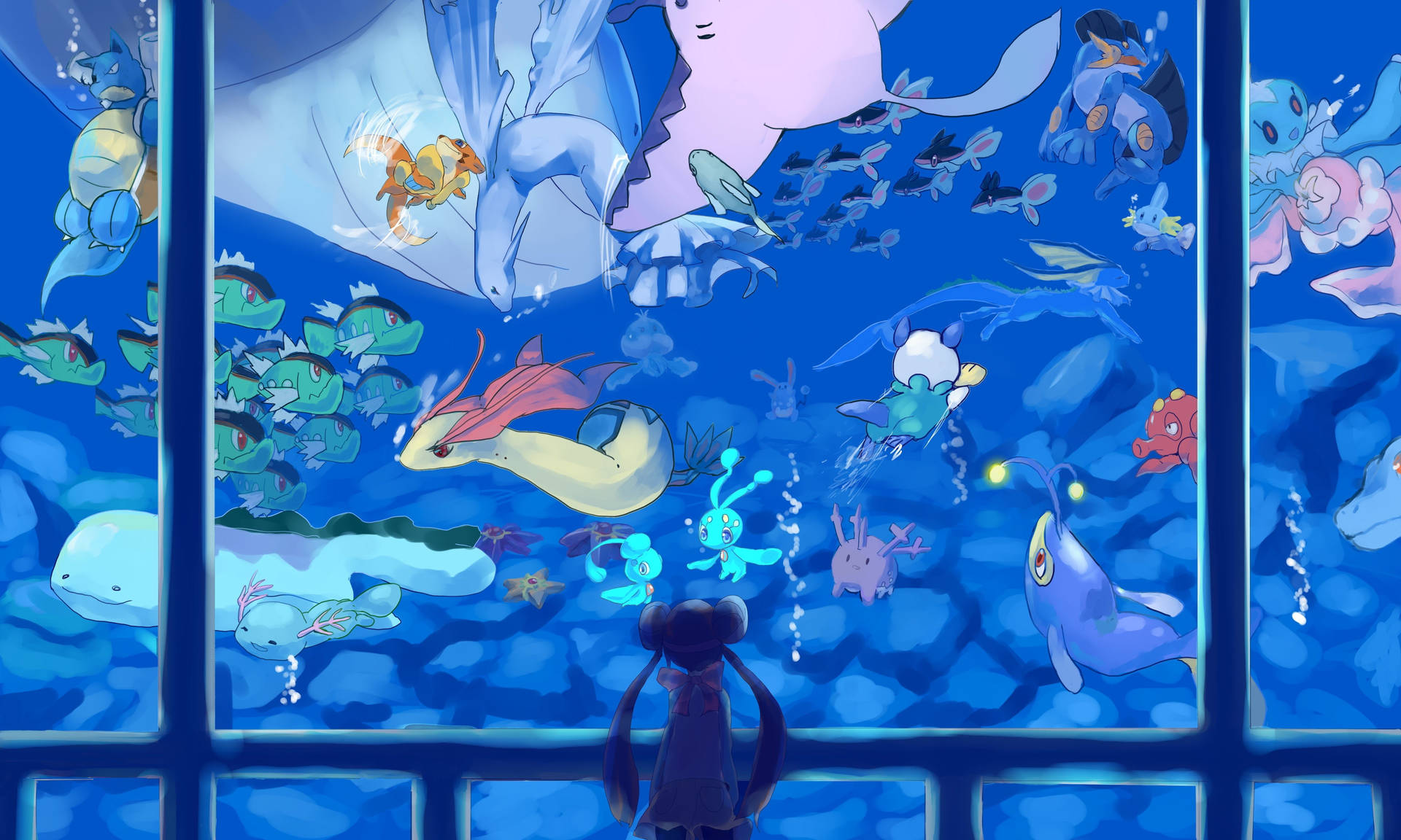 Aquarium Water Pokémon Background