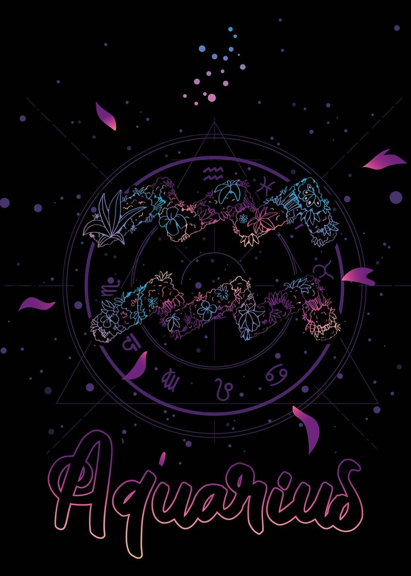 Aquarius Zodiac Artwork Background