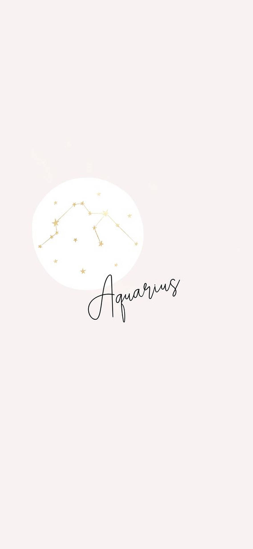 Aquarius Zodiac Constellation Pastel Pink Background