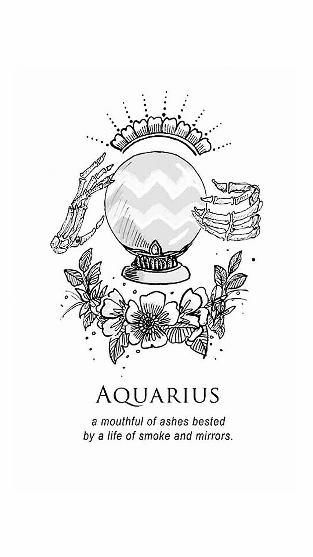 Aquarius Zodiac Crystal Ball Background