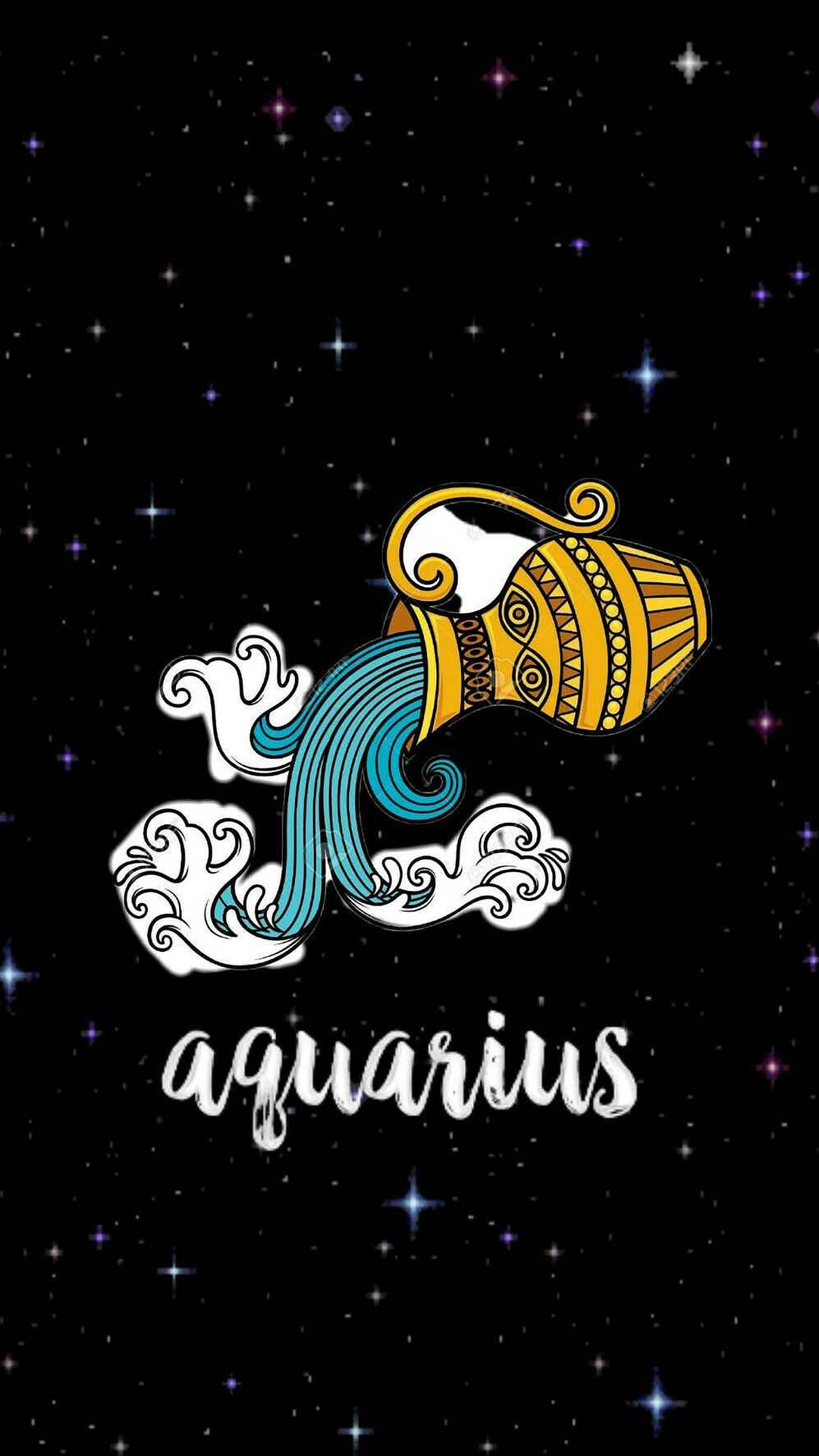 Aquarius Zodiac Graphic Art Background