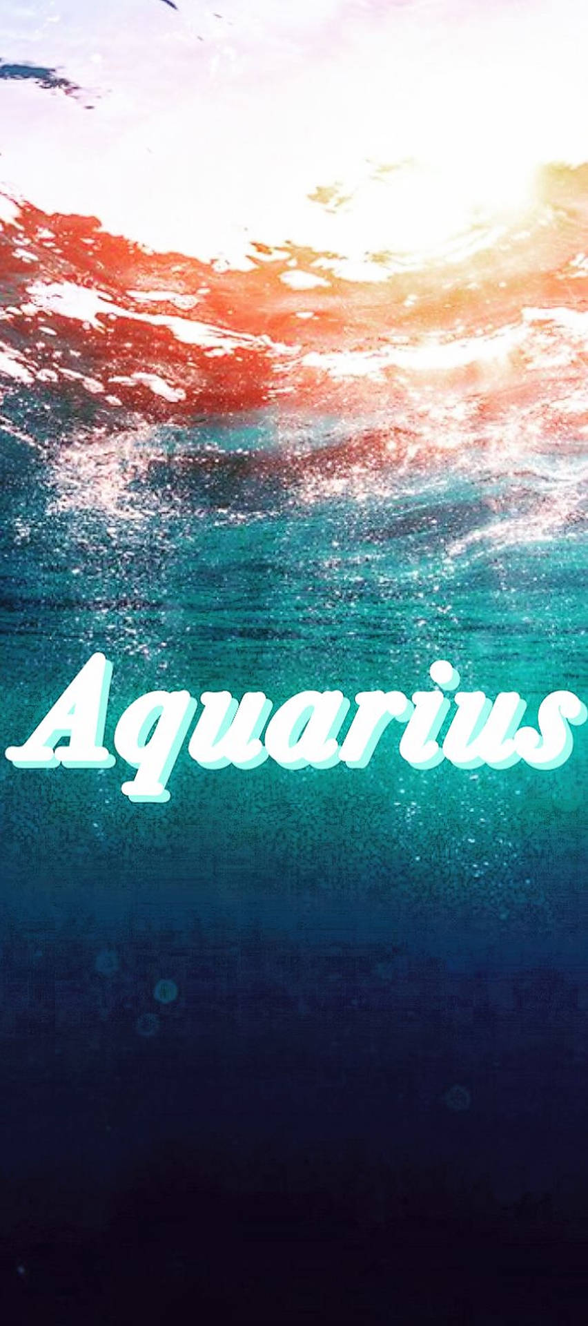 Aquarius Zodiac In Deep Sea Background