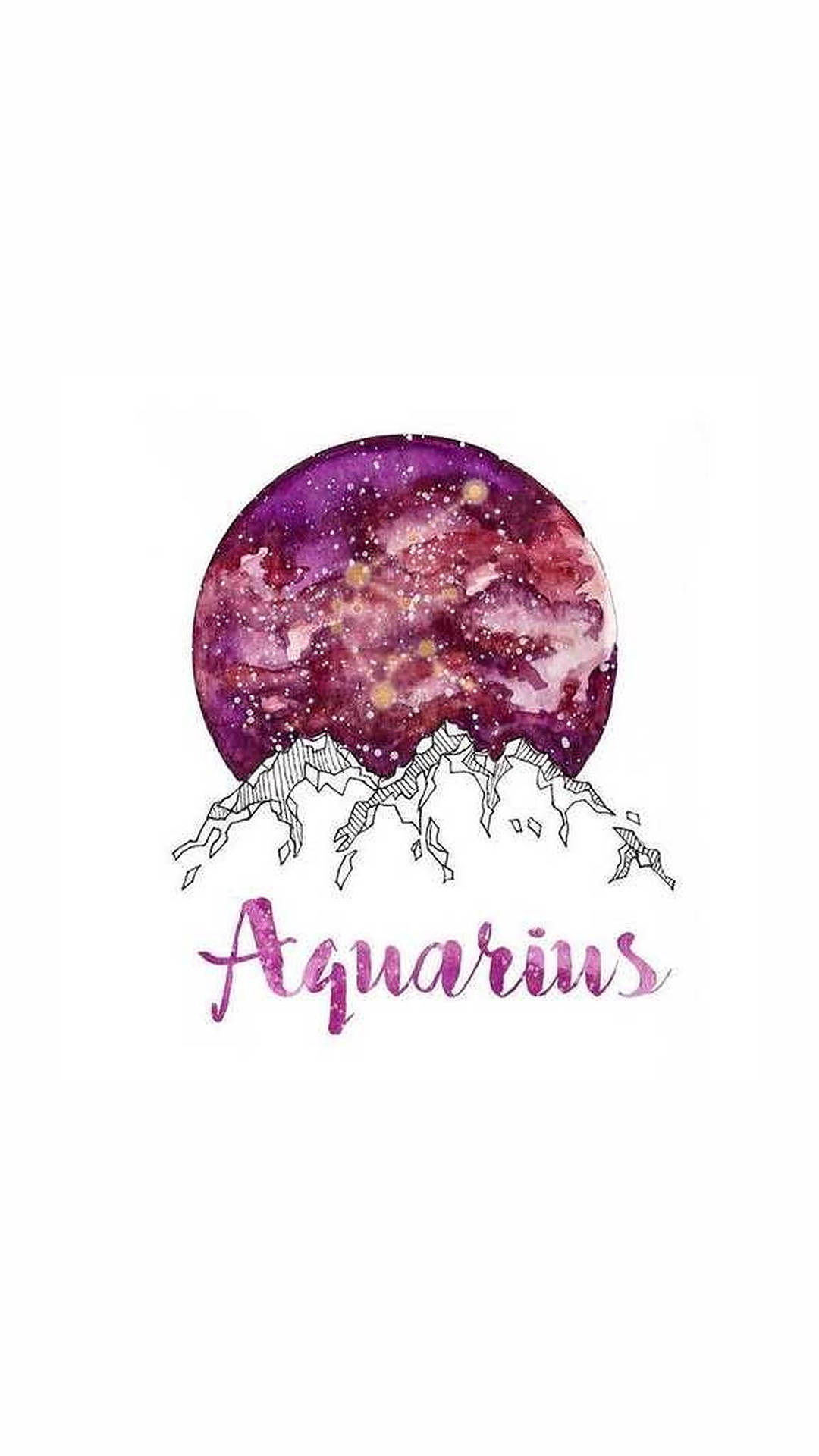 Aquarius Zodiac In Magenta