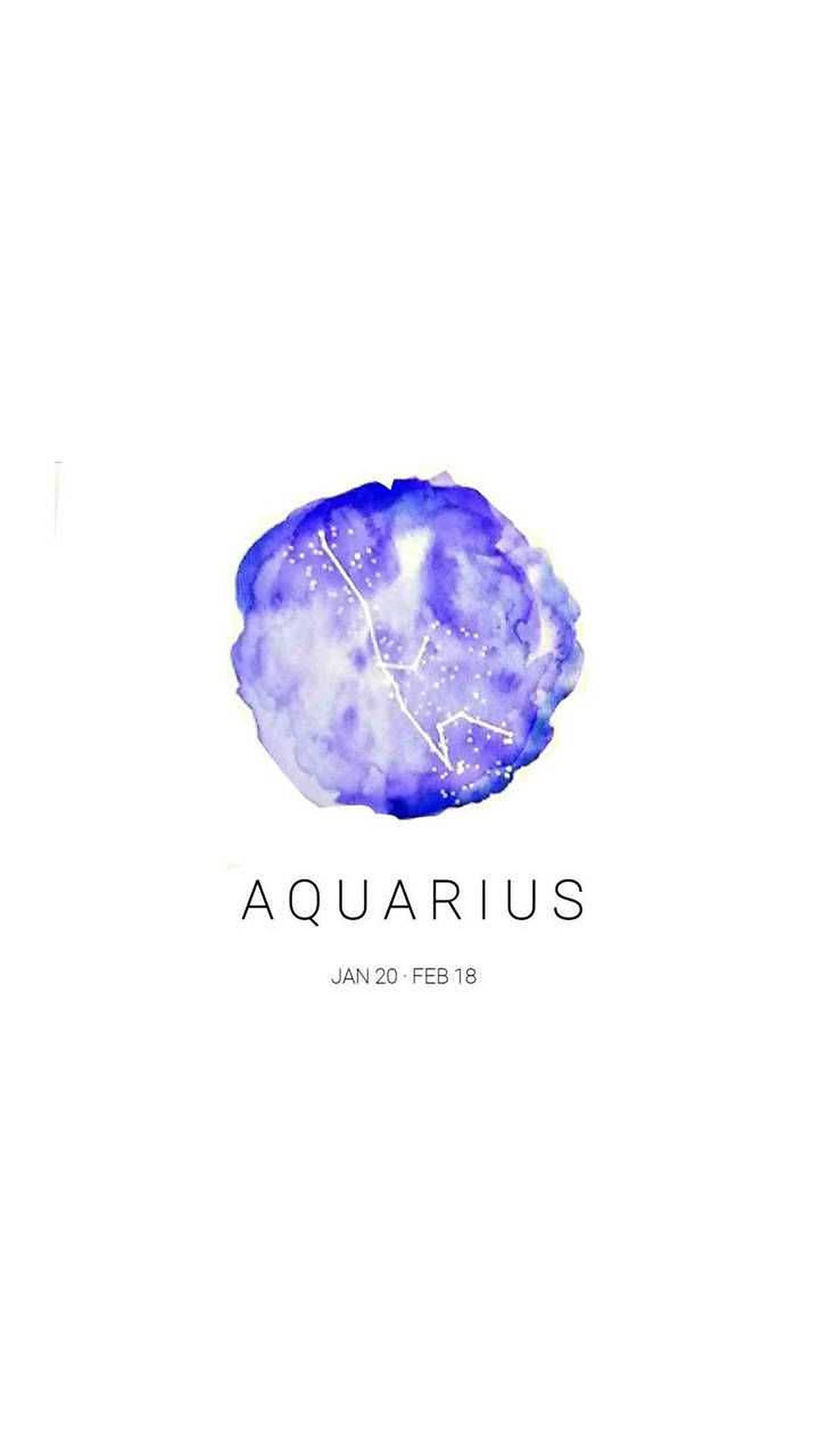 Aquarius Zodiac Indigo Blue Background