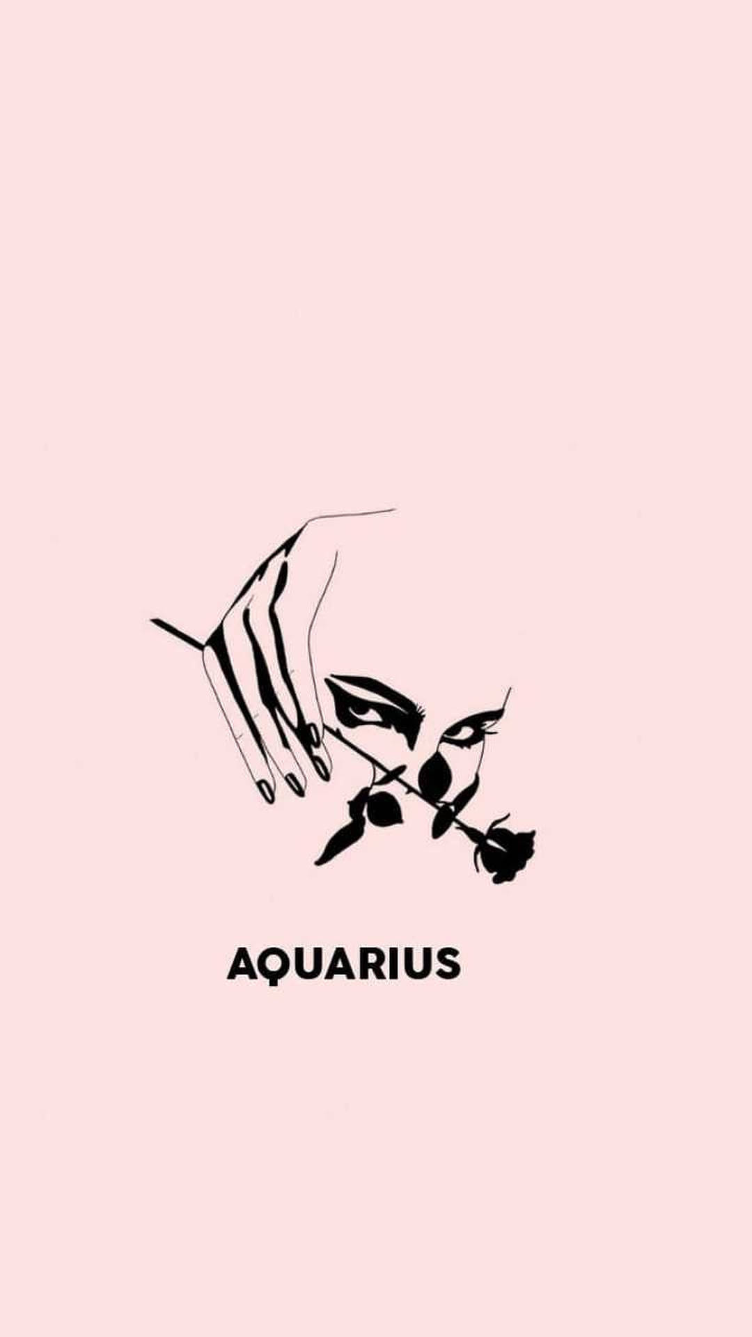 Aquarius Zodiac Lady Rose Background