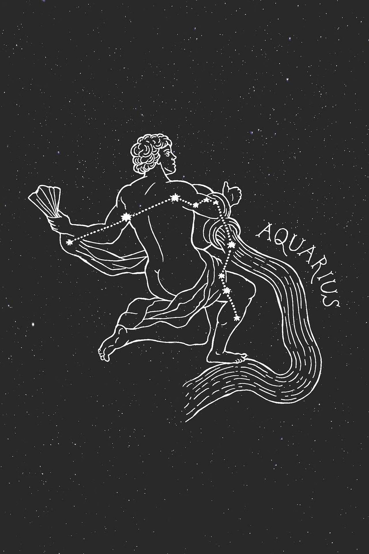 Aquarius Zodiac Line Art