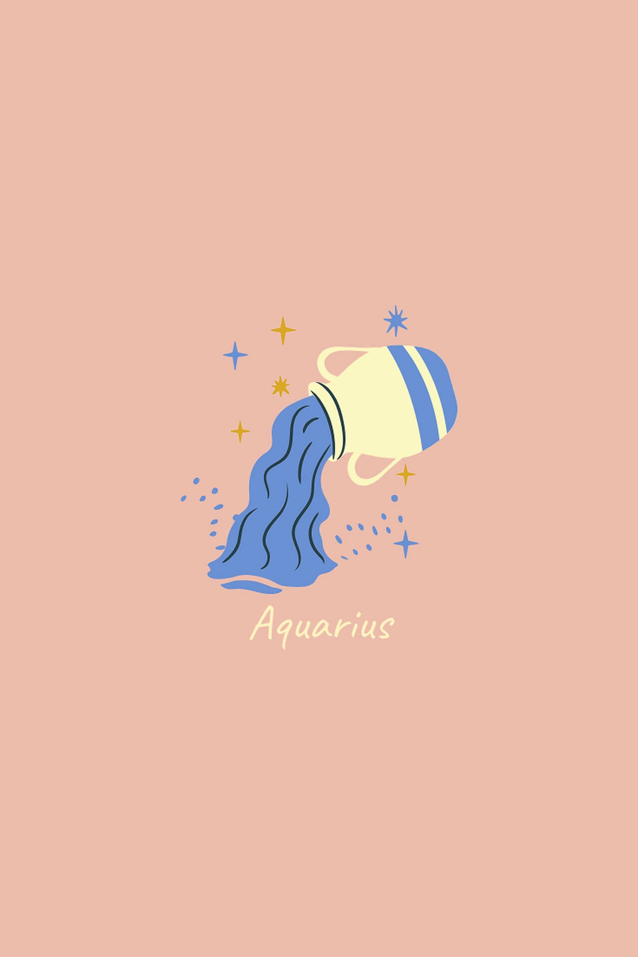 Aquarius Zodiac Sparkling Jar Background