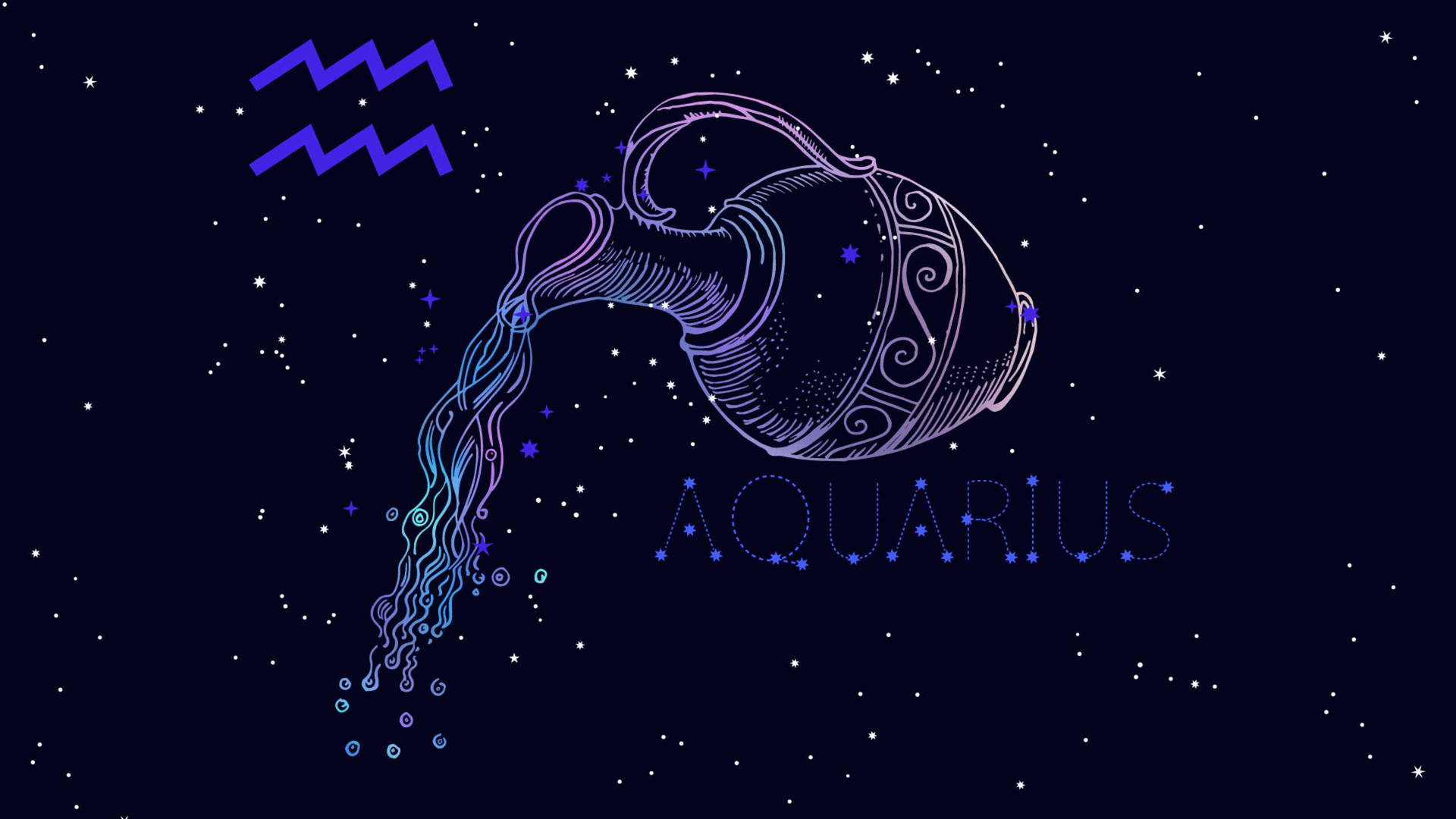 Aquarius Zodiac Starry Space