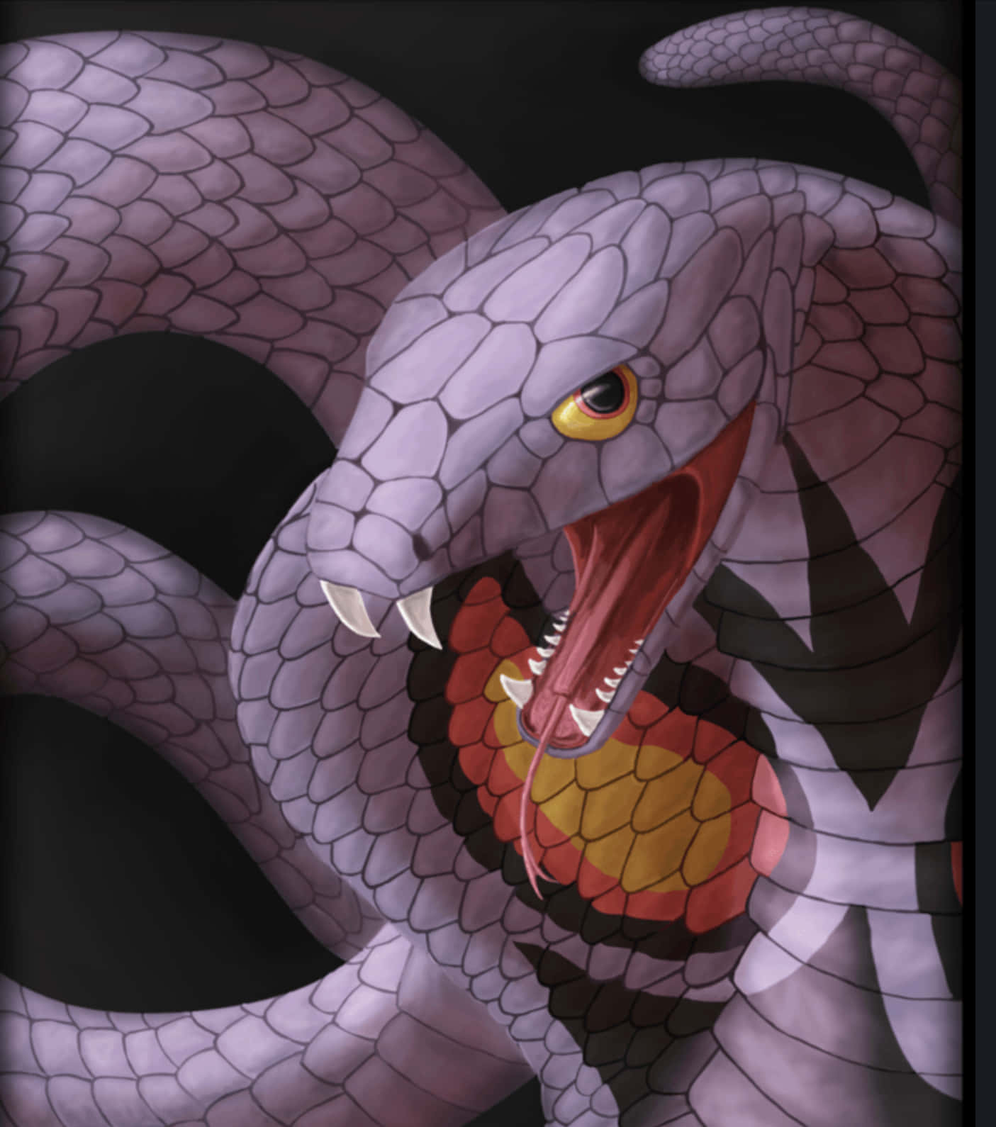 Arbok On Dark Background Background