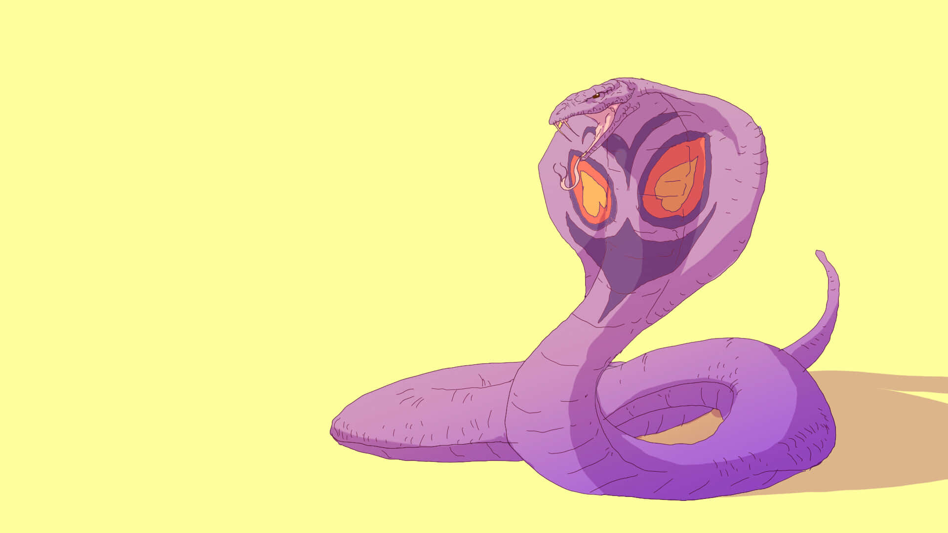 Arbok On Yellow Background Background