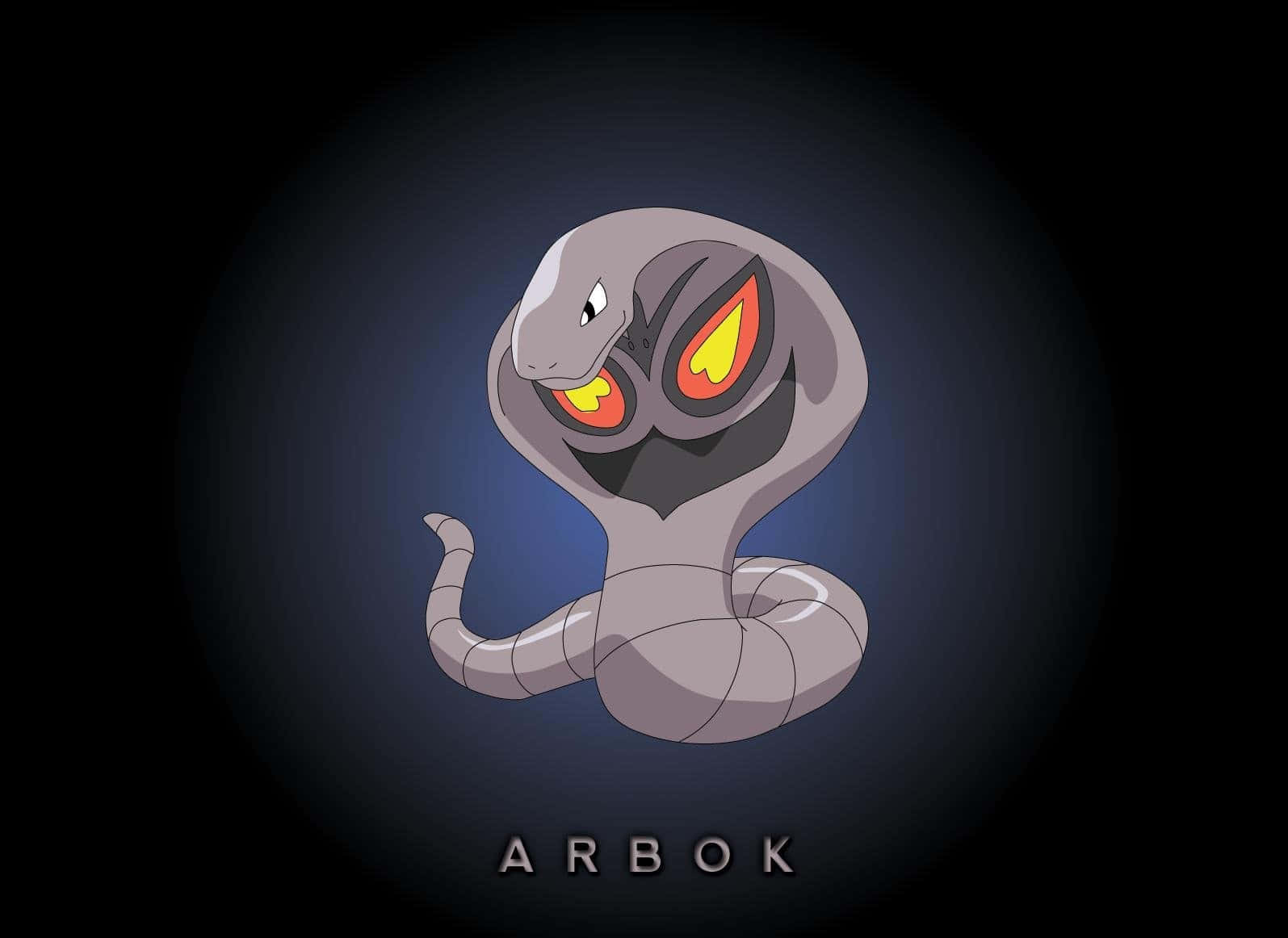 Arbok With Name At The Bottom Background