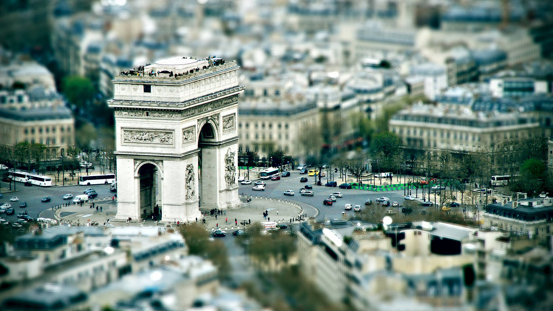 Arc De Triomphe Aerial View Background