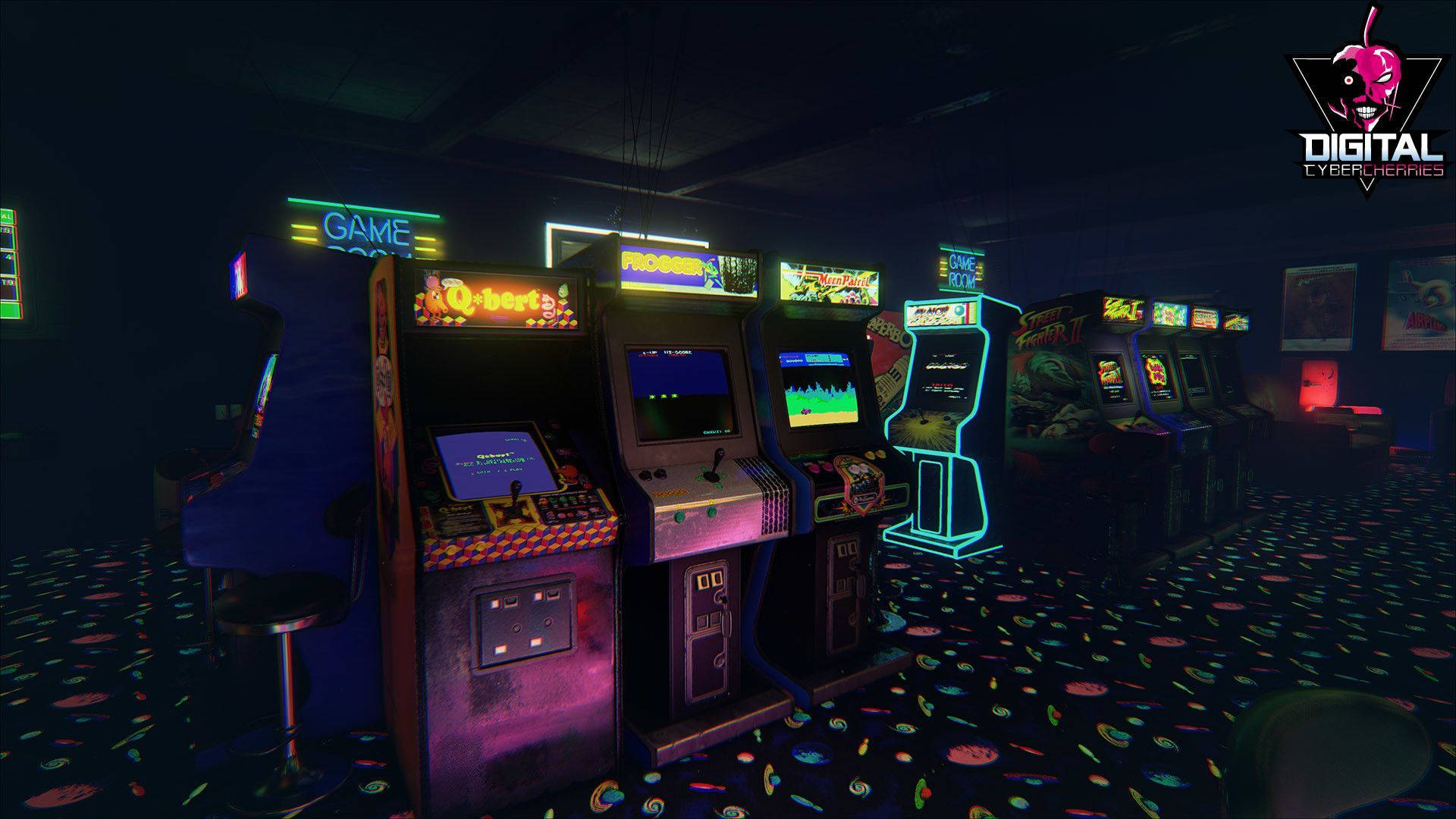 Arcade In The Dark Background