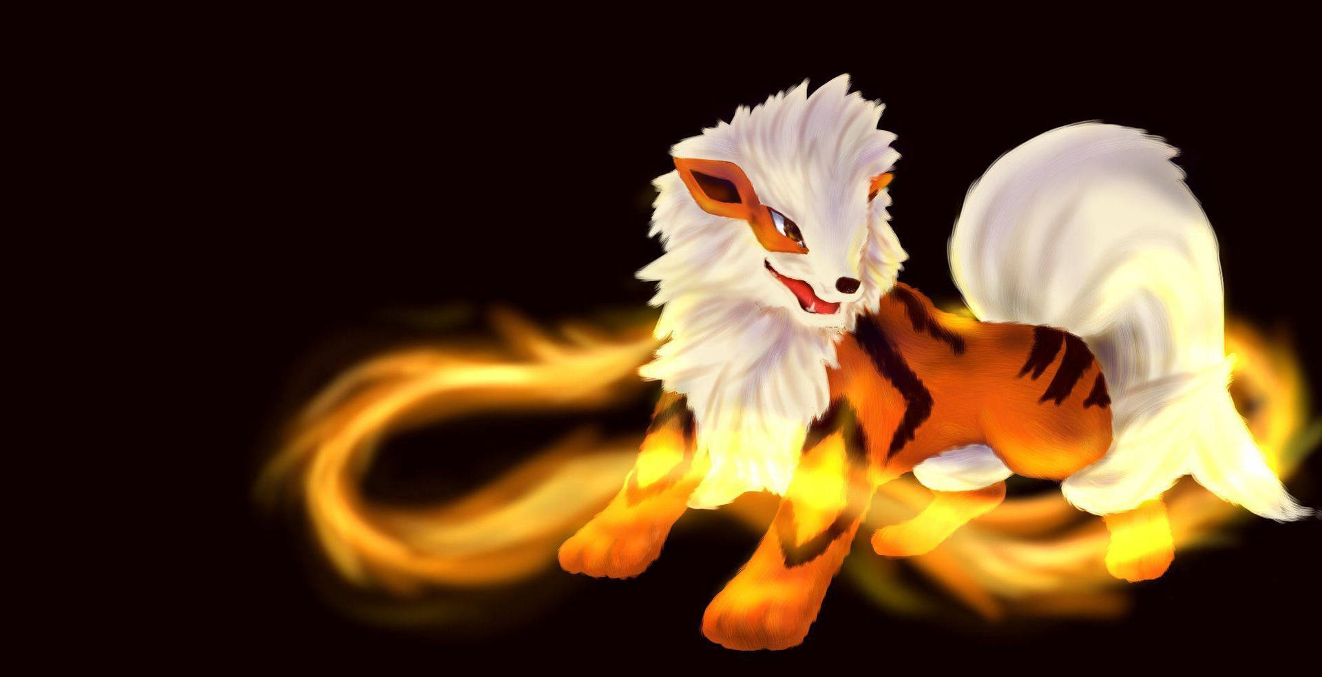 Arcanine 3d Surrounded Flames