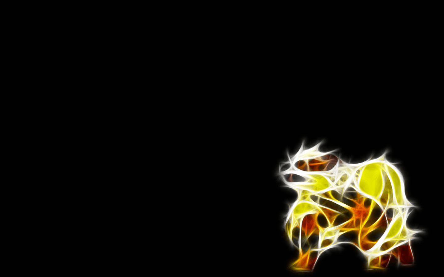 Arcanine Glowing Yellow Lines