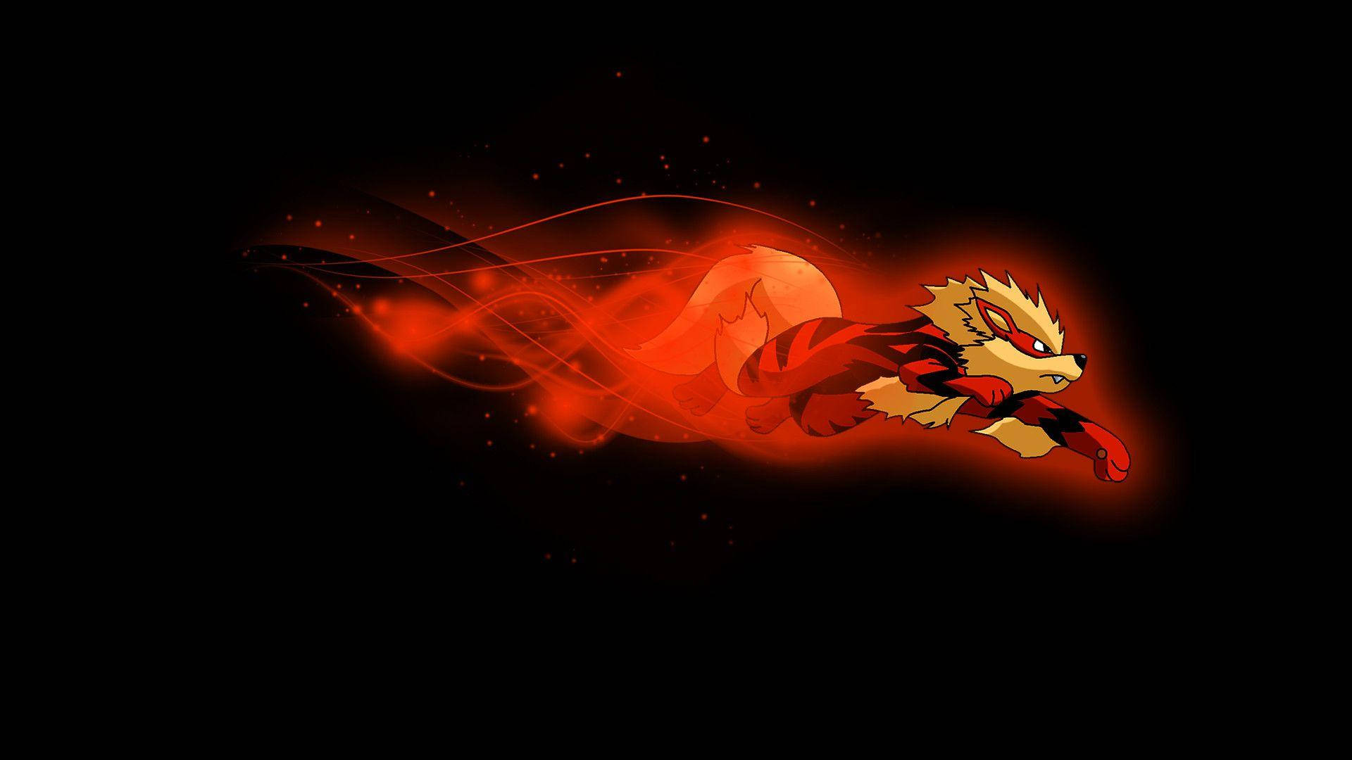 Arcanine Jumping Flaming Red