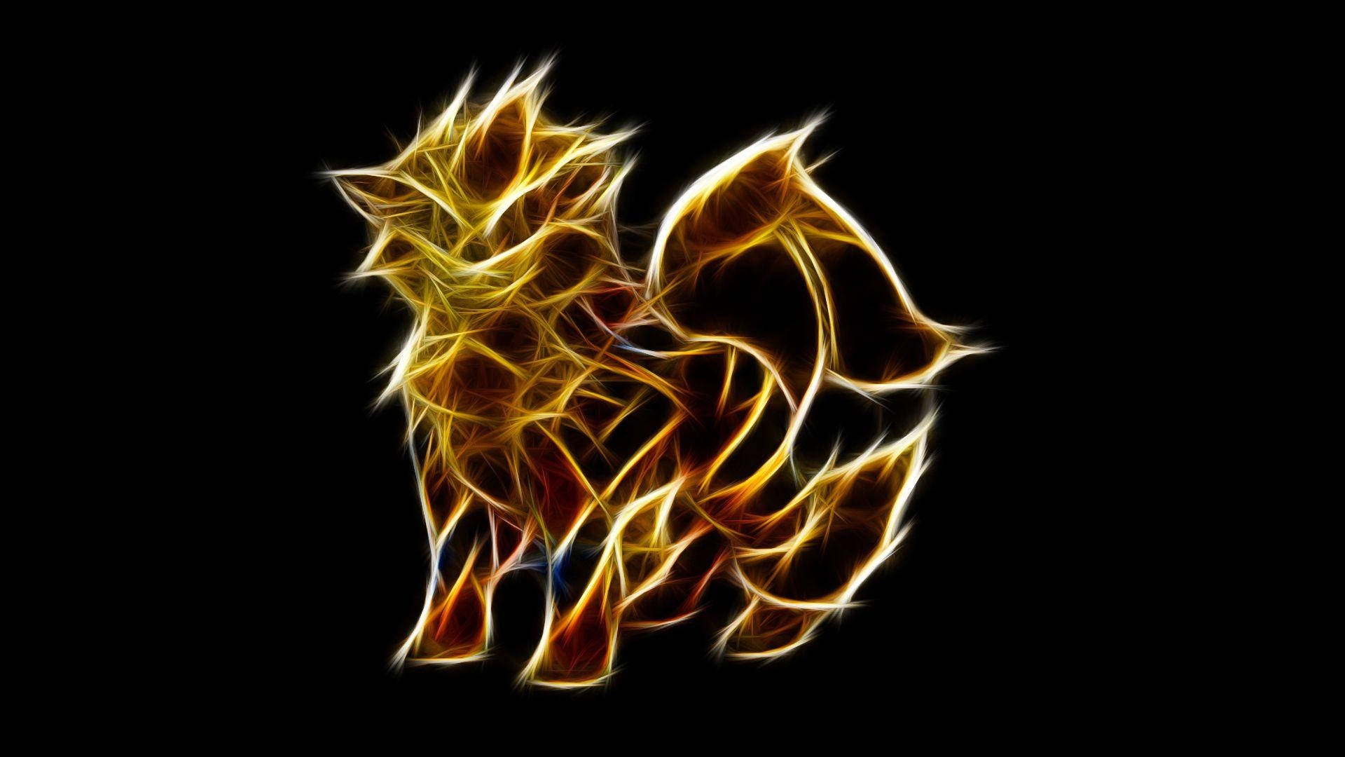 Arcanine Majestically Outlined In Flame