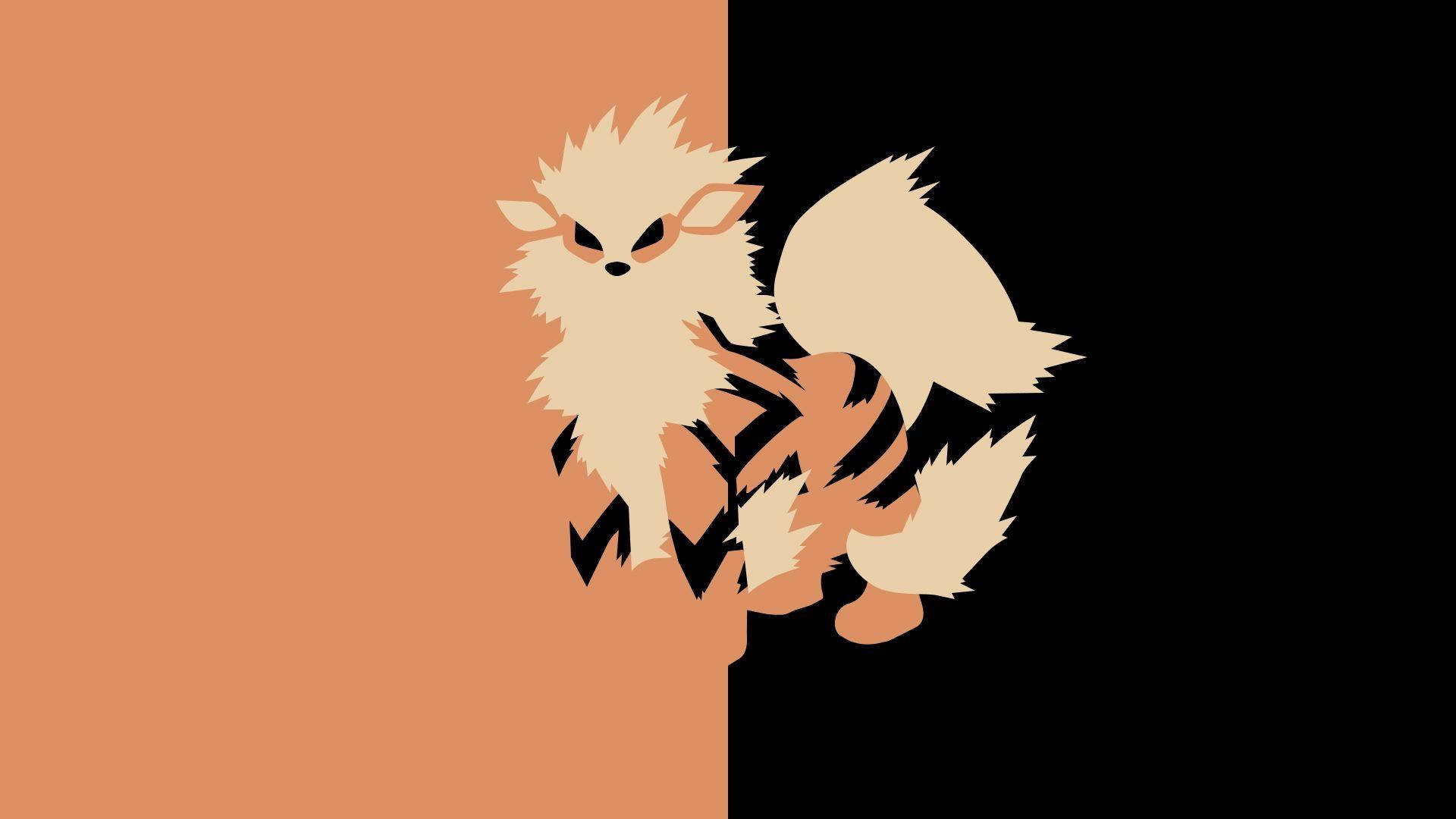 Arcanine Orange Black Background