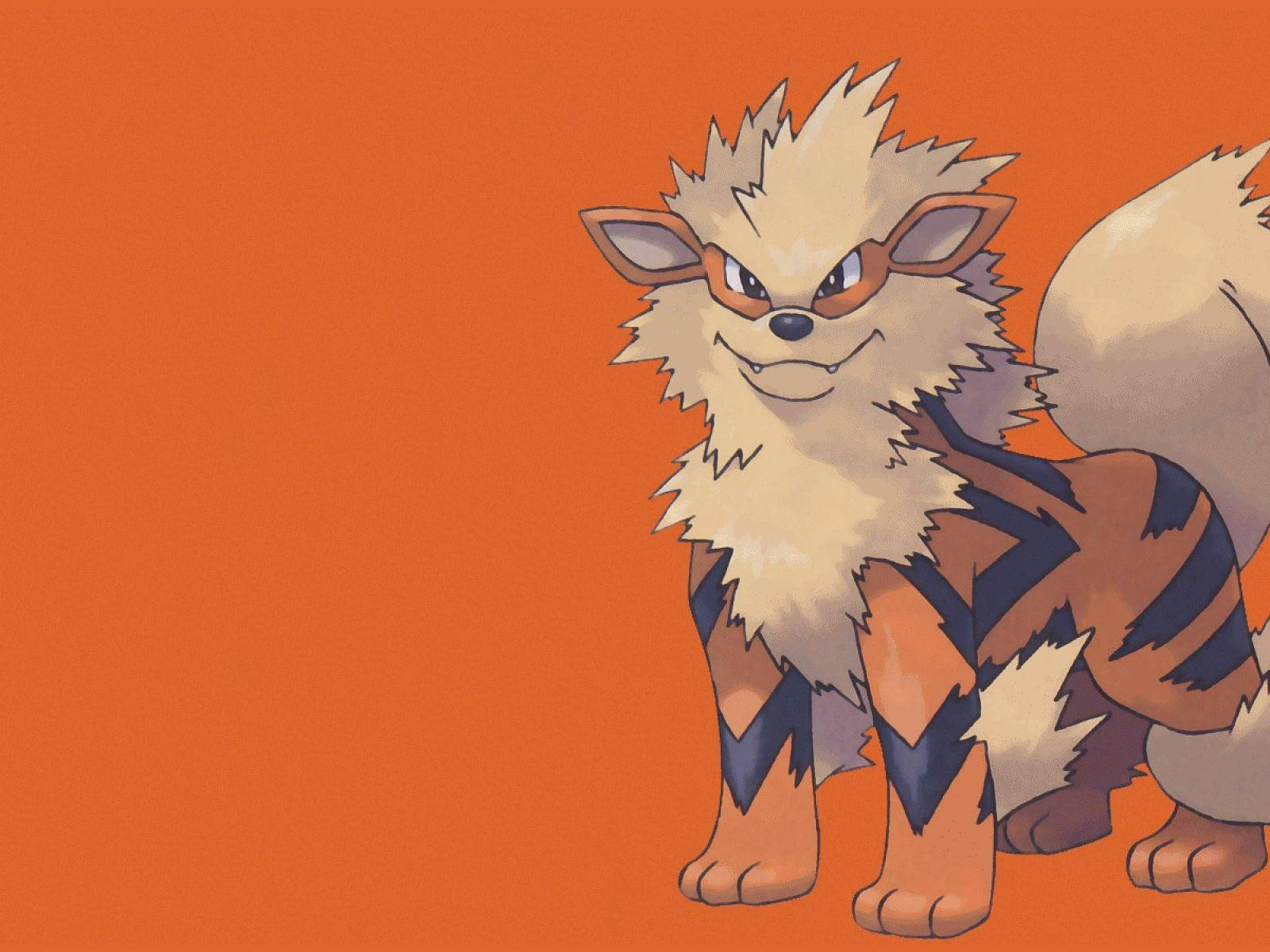 Arcanine Plain Orange Background