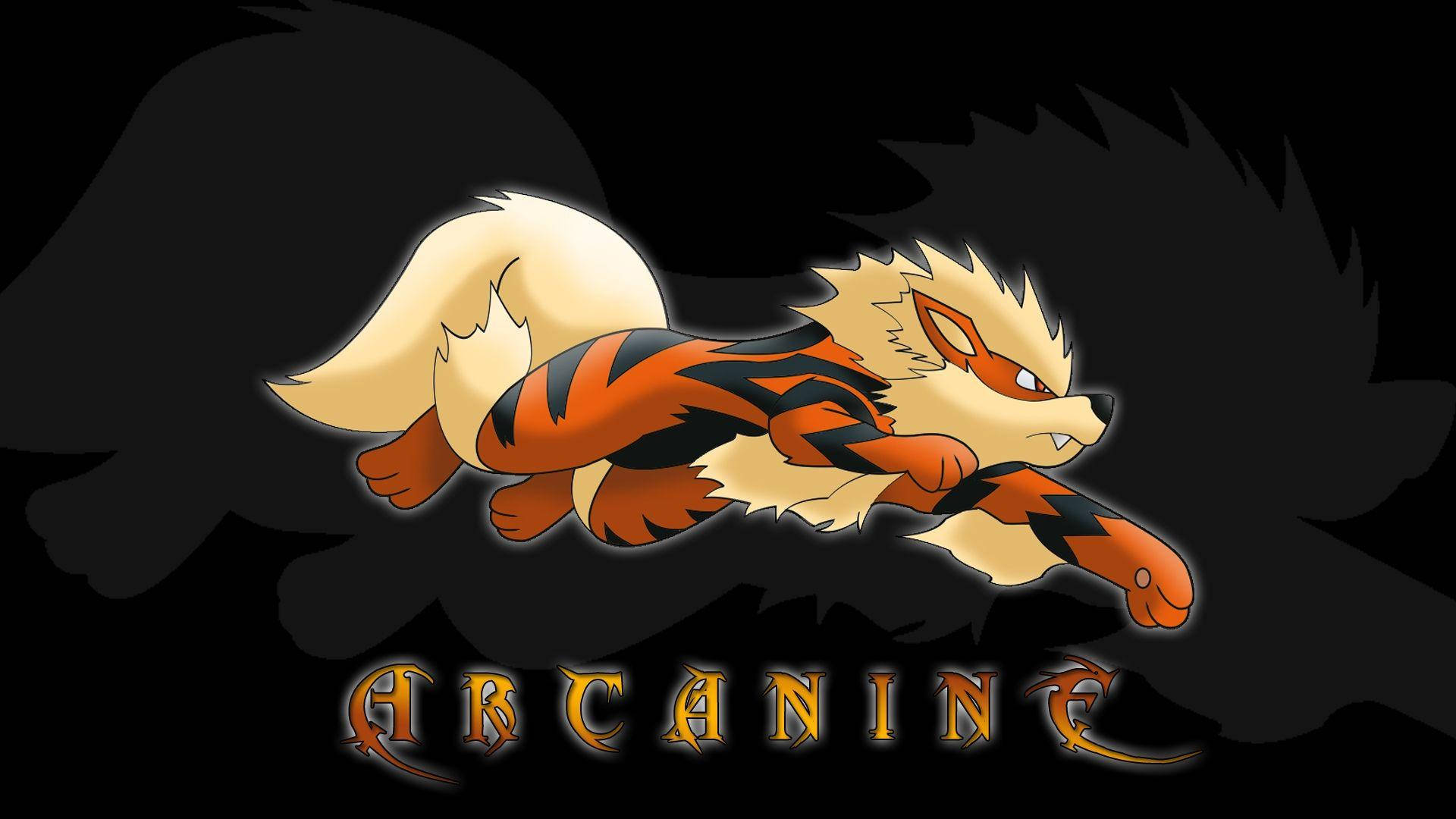 Arcanine Running Black Background