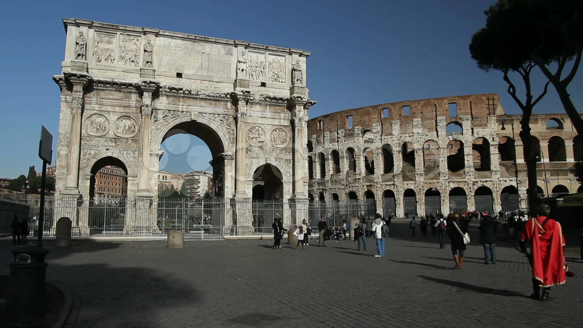 Arch Of Constantine Beside The Colosseum Background