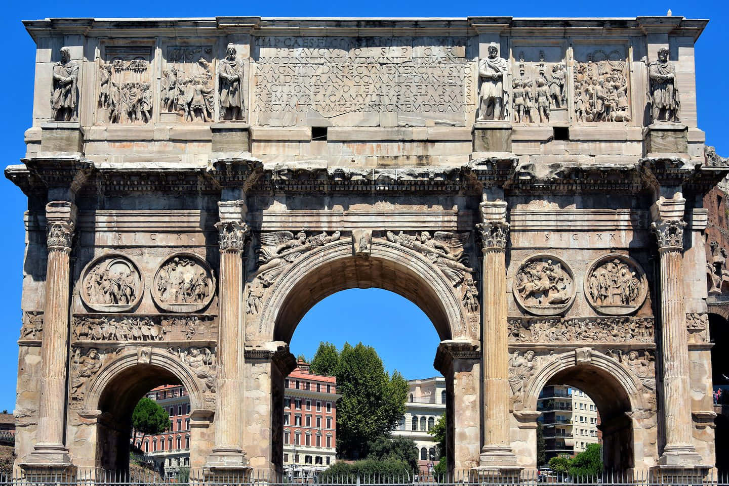 Arch Of Constantine Front View Photo Background