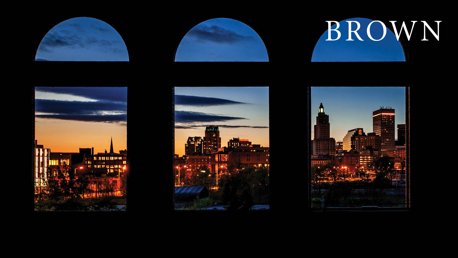 Arched Windows Silhouette At Brown University