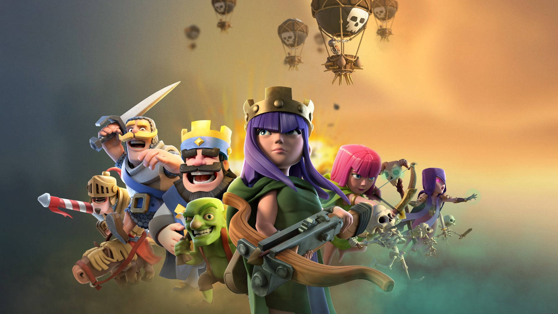 Archer Queen Unleashed In Clash Of Clans Background